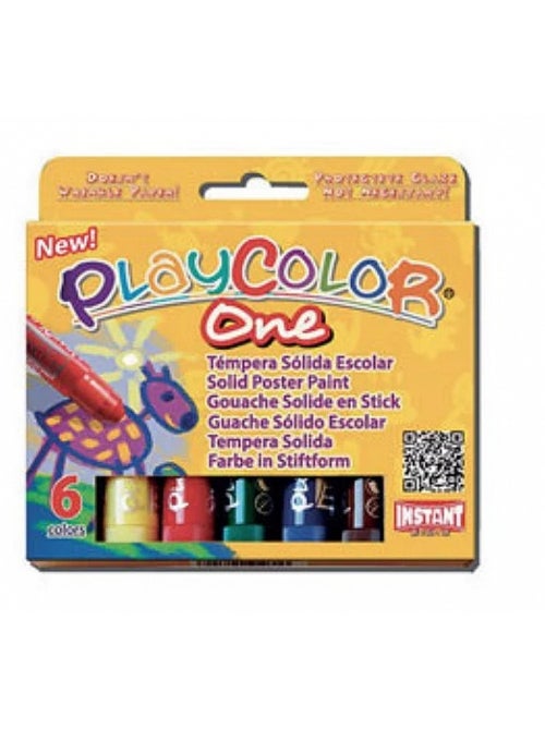 Boite 6 sticks gouache solide Playcolor One Basic - Kiabi