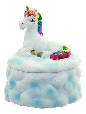 Boite à bijoux 7 x 6 cm Licorne Arc-en-ciel sur nuage