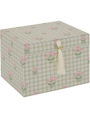 Boîte à bijoux avec miroir FLEUR DE ROSE