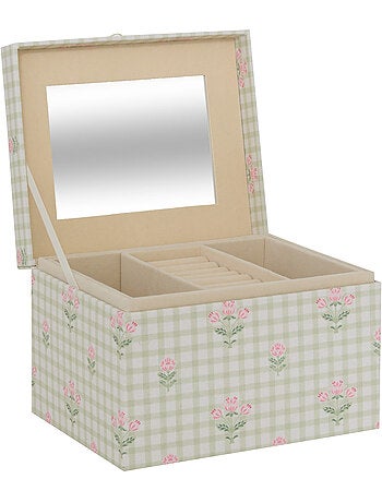 Boîte à bijoux avec miroir FLEUR DE ROSE