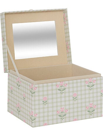Boîte à bijoux avec miroir FLEUR DE ROSE
