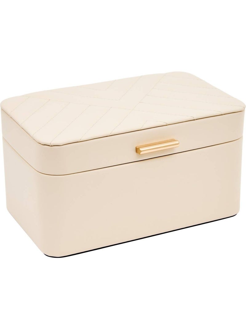 Boîte à bijoux de voyage rectangulaire NATTY Blanc - Kiabi
