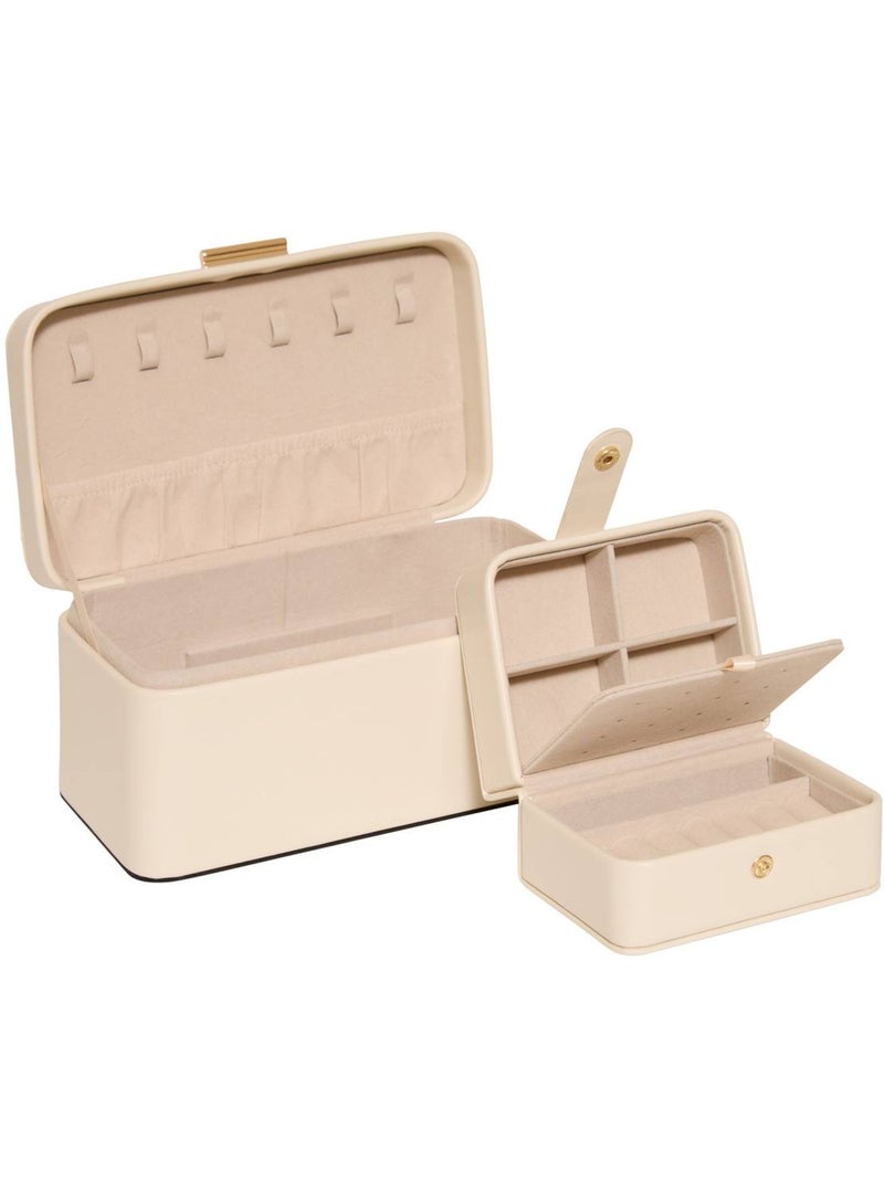 Boîte à bijoux de voyage rectangulaire NATTY Blanc - Kiabi