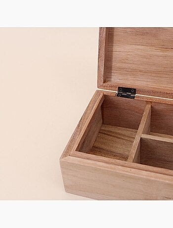 Boite à bijoux en bois relief fleuri 19x14cm
