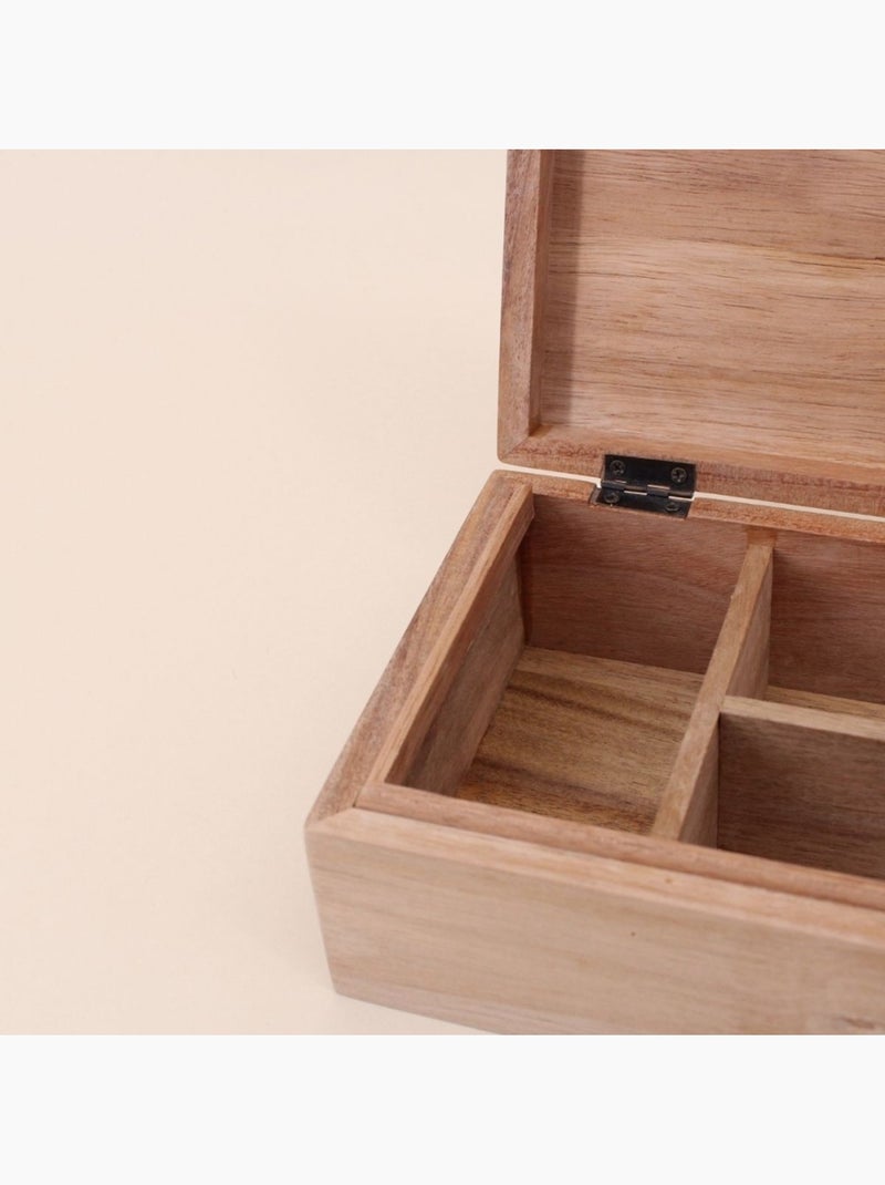 Boite à bijoux en bois relief fleuri 19x14cm Beige - Kiabi