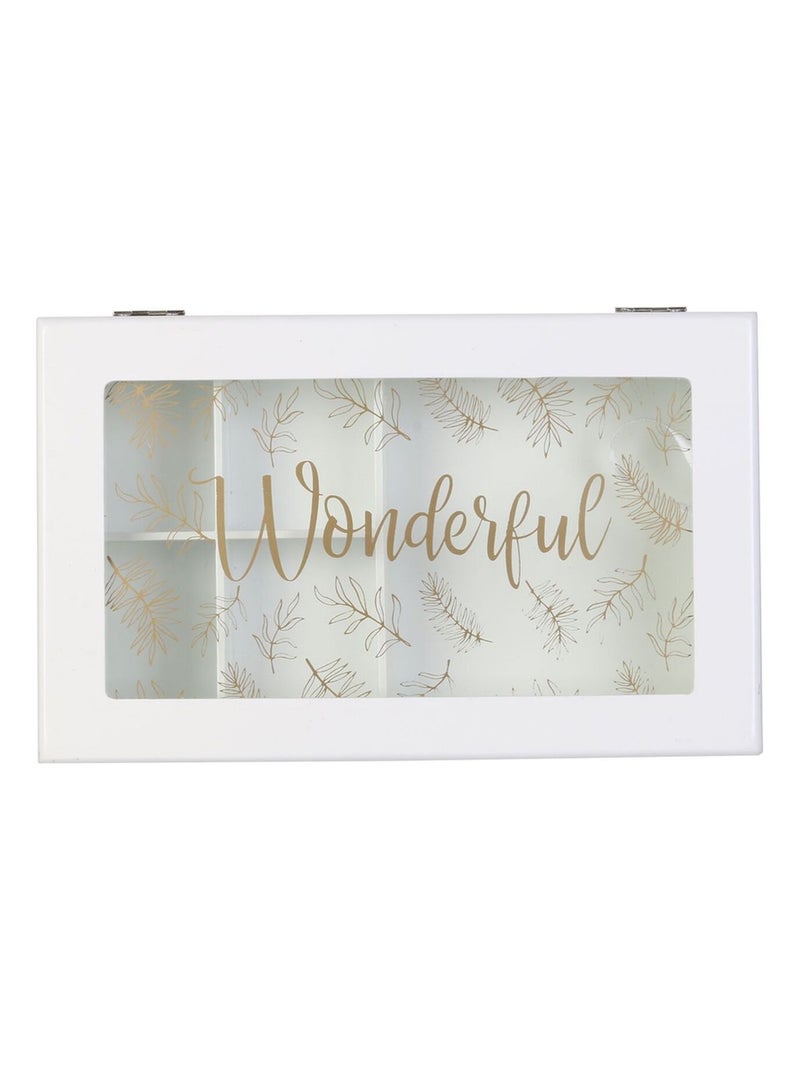 Boîte à bijoux en bois scandinave Cocooning Blanc - Kiabi