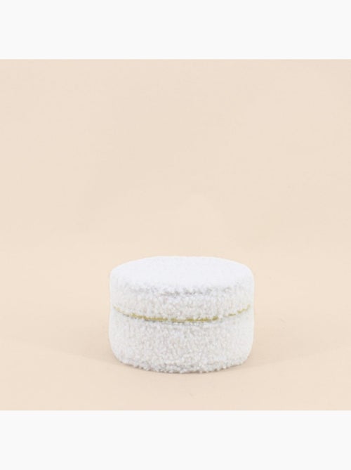 Boite à bijoux en tissu bouclette écru 11cm - Kiabi
