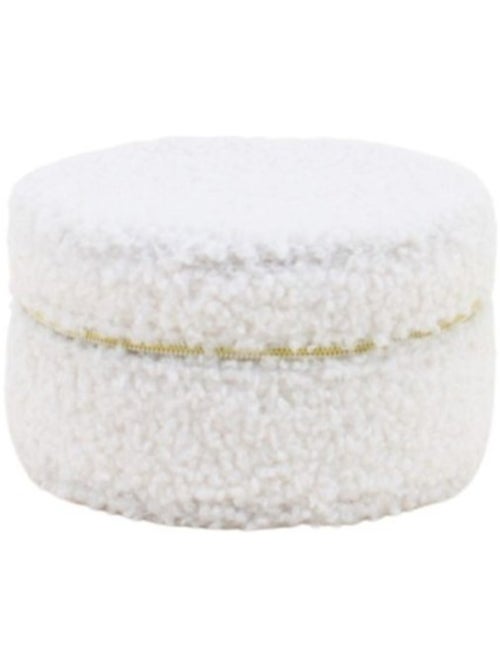 Boite à bijoux en tissu bouclette écru 11cm - Kiabi