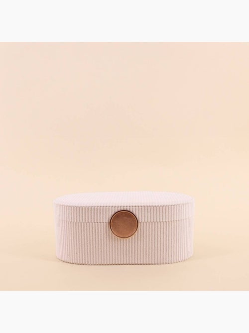 Boite à bijoux en velours côtelé beige 22x13cm - Kiabi