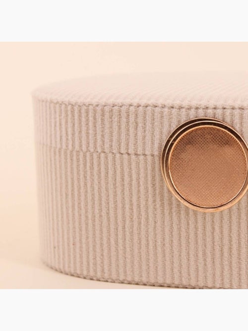 Boite à bijoux en velours côtelé beige 22x13cm - Kiabi