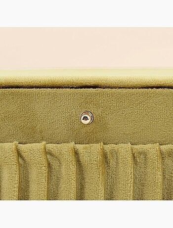 Boite à bijoux en velours plissé vert 23x15cm