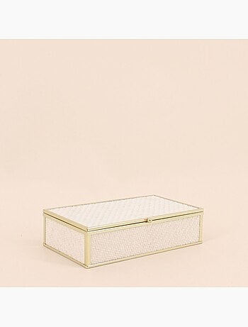 Boite à bijoux en verre et corde papier 18x10cm