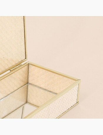 Boite à bijoux en verre et corde papier 18x10cm