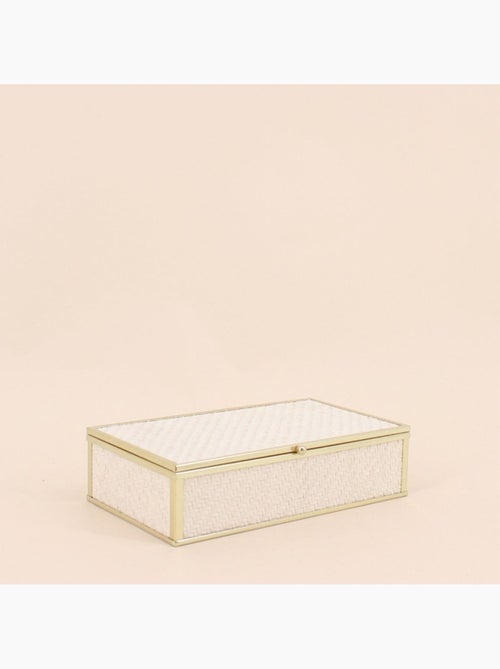 Boite à bijoux en verre et corde papier 18x10cm - Kiabi
