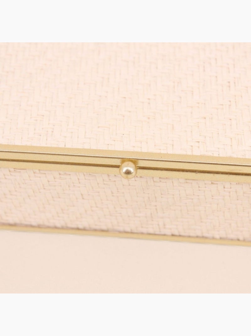 Boite à bijoux en verre et corde papier 18x10cm Beige - Kiabi