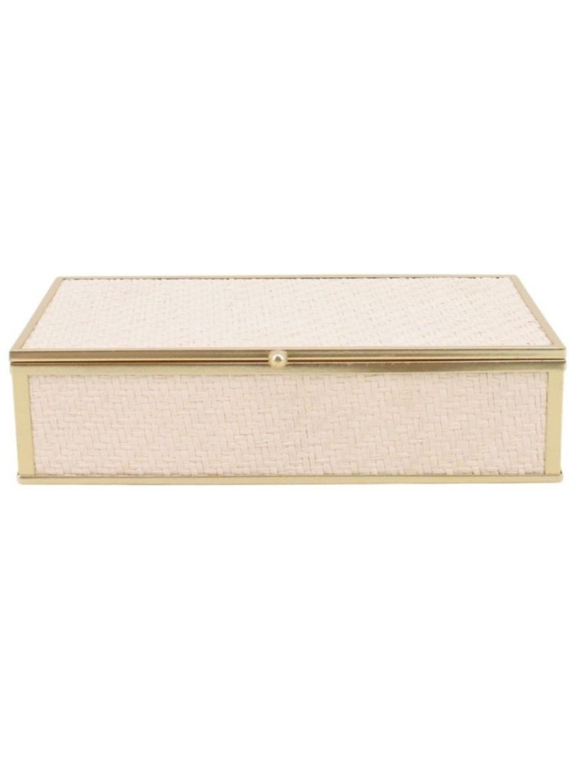 Boite à bijoux en verre et corde papier 18x10cm Beige - Kiabi