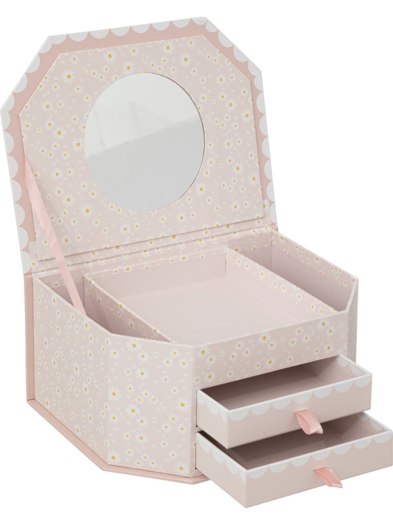 Boîte à bijoux enfant carton avec miroir LANA Rose - Kiabi