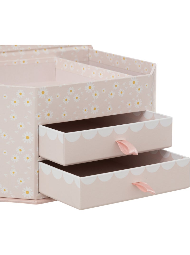 Boîte à bijoux enfant carton avec miroir LANA Rose - Kiabi