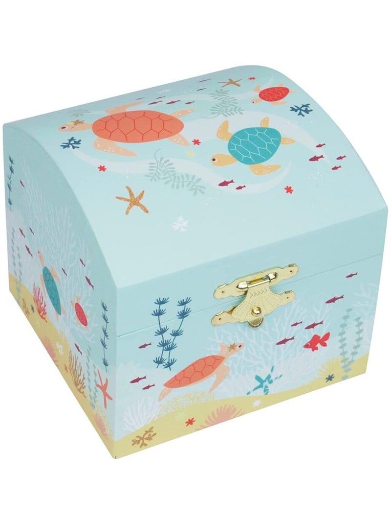 Boite à bijoux musicale Malle Tortue Bleu - Kiabi