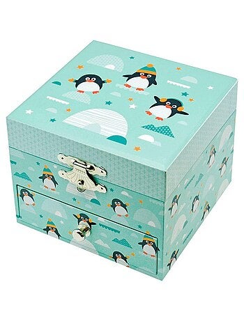 Boîte à bijoux musicale phosphorescente pingouin - Kiabi