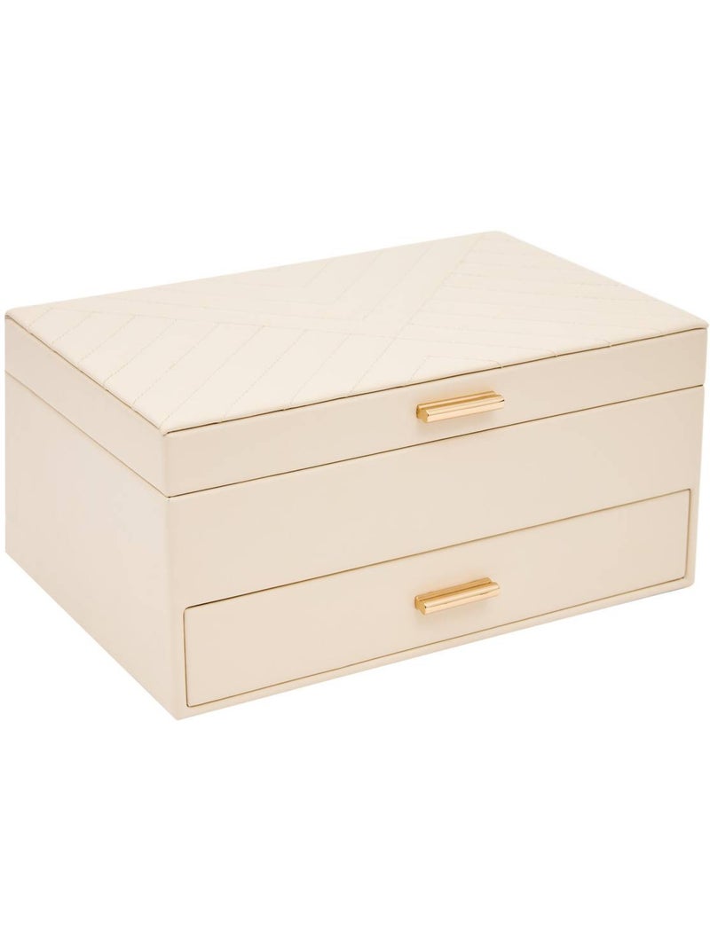 Boîte à bijoux rectangulaire avec tiroir NATTY Blanc - Kiabi