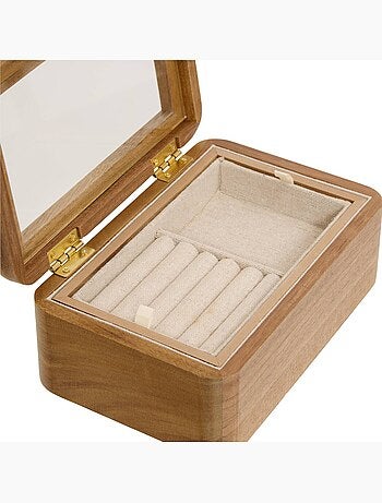 Boîte à bijoux rectangulaire en acacia ASSIA