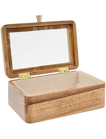 Boîte à bijoux rectangulaire en acacia ASSIA