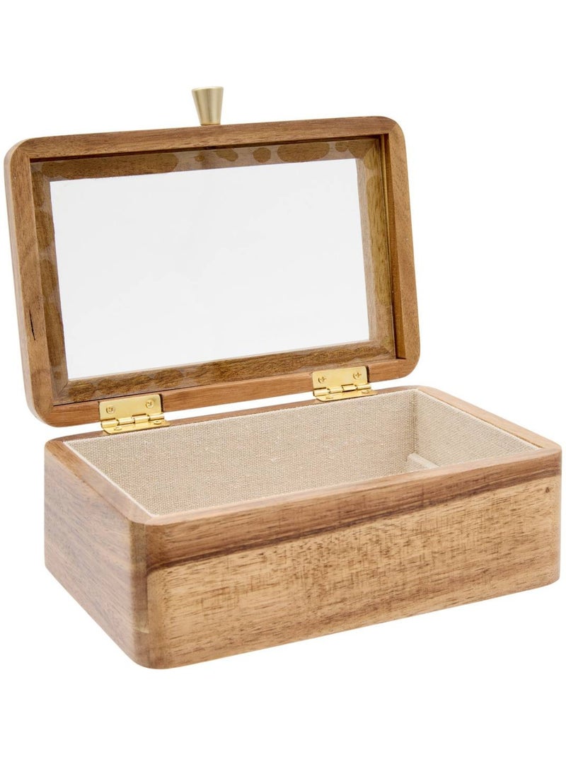 Boîte à bijoux rectangulaire en acacia ASSIA Marron - Kiabi