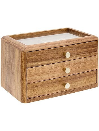 Boîte à bijoux rectangulaire en acacia ASSIA