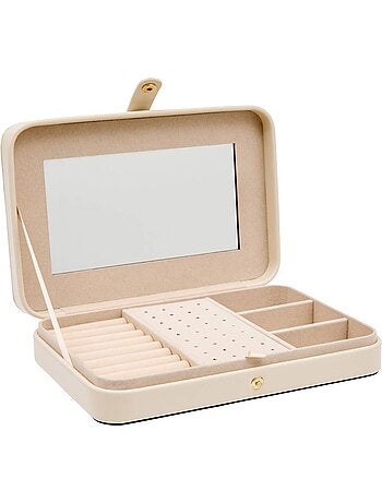 Boîte à bijoux rectangulaire en cuirette NATTY