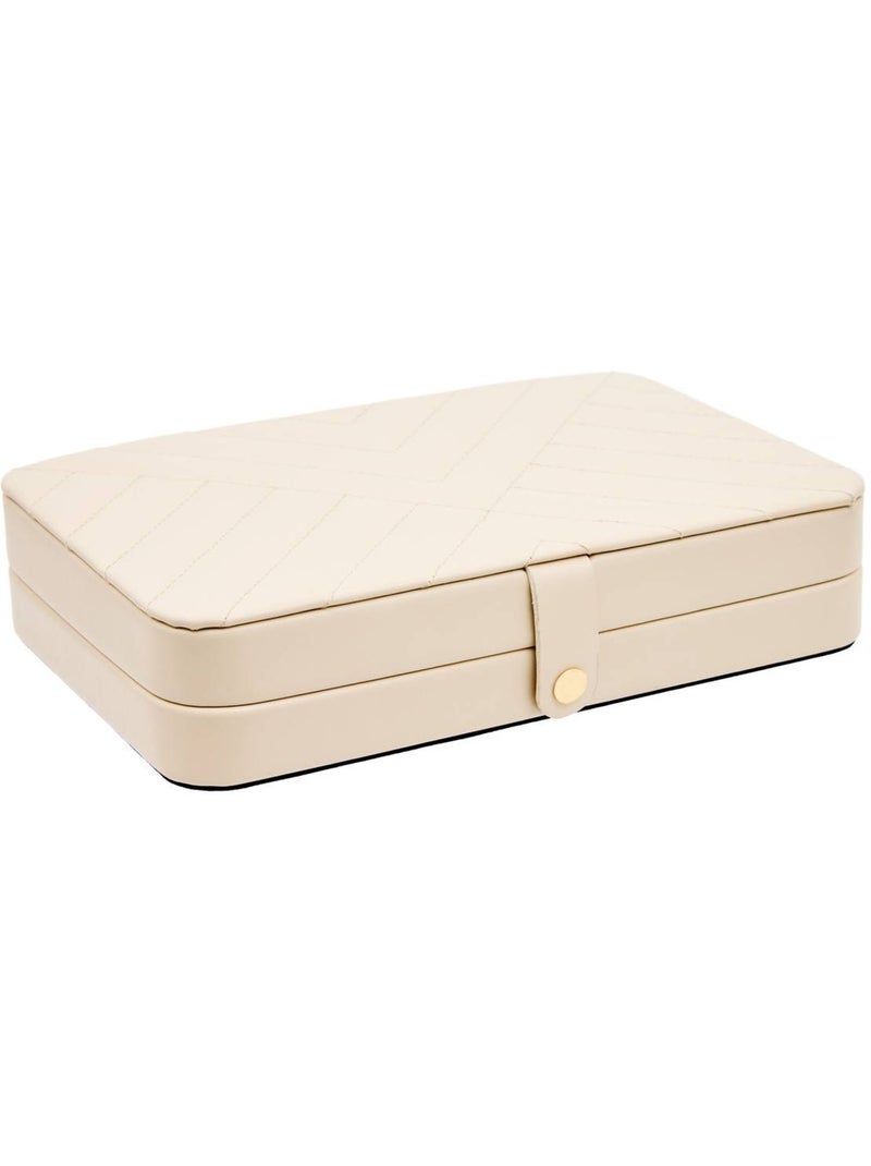 Boîte à bijoux rectangulaire en cuirette NATTY Blanc - Kiabi