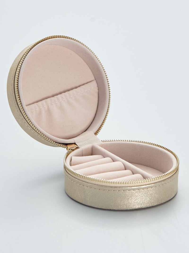 Boite à bijoux ronde Doré - Kiabi