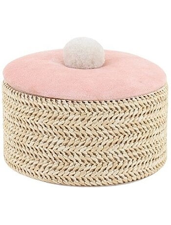 Boite à bijoux ronde en fibres naturelles 14cm