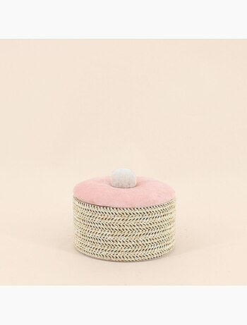 Boite à bijoux ronde en fibres naturelles 14cm