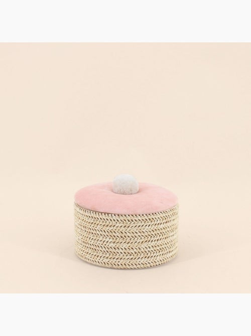 Boite à bijoux ronde en fibres naturelles 14cm - Kiabi