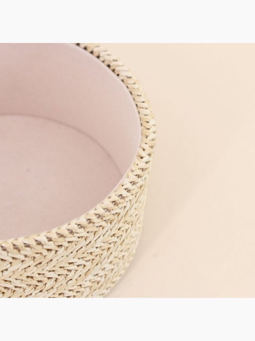 Boite à bijoux ronde en fibres naturelles 14cm - Kiabi