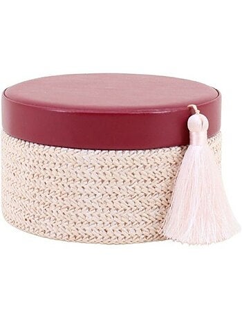 Boite à bijoux ronde en fibres tressées 14cm