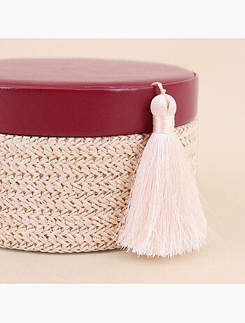 Boite à bijoux ronde en fibres tressées 14cm