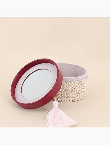 Boite à bijoux ronde en fibres tressées 14cm