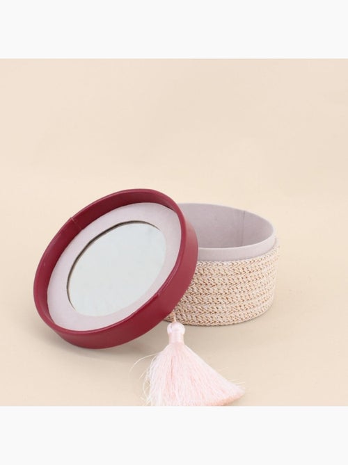Boite à bijoux ronde en fibres tressées 14cm - Kiabi