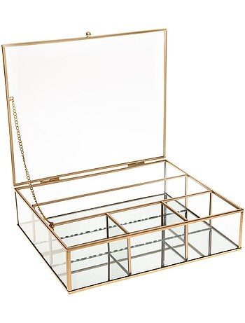Boite à bijoux vitré à 4 compartiments