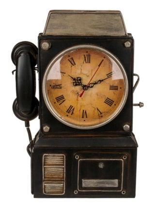 Boîte à clefs horloge téléphone vintage