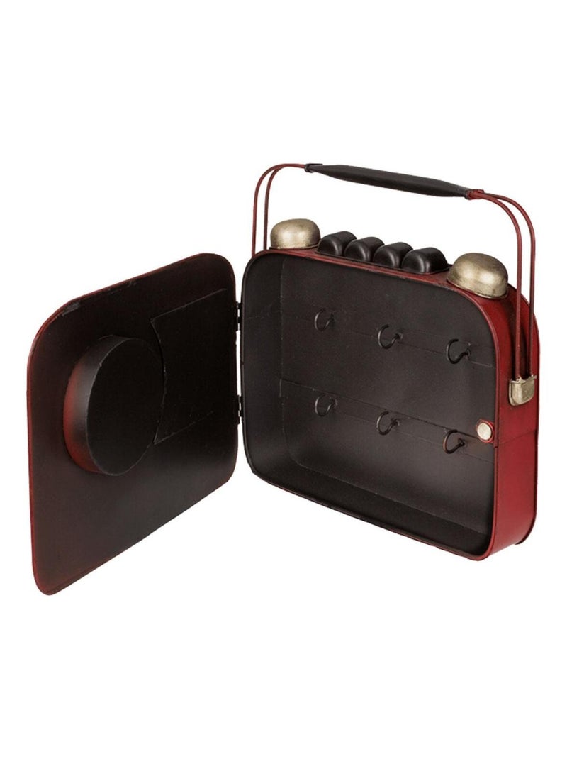 Boîte à clefs poste radio avec horloge vintage Rouge - Kiabi