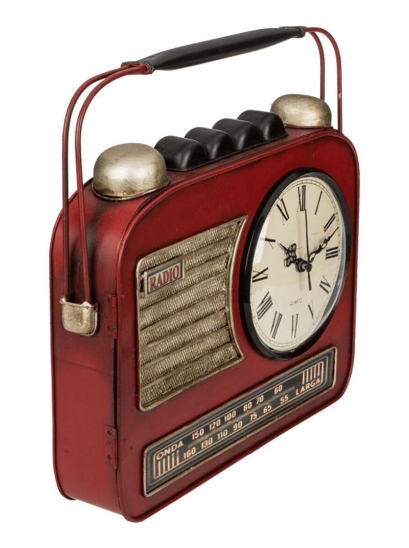 Boîte à clefs poste radio avec horloge vintage Rouge - Kiabi