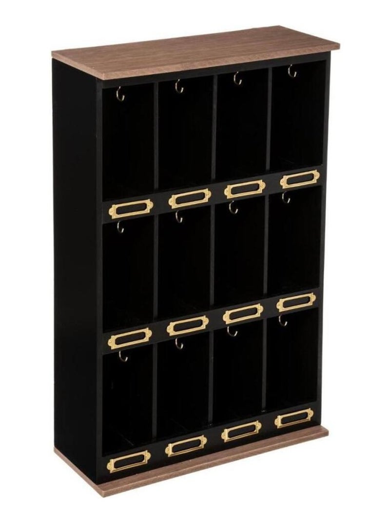 Boîte à clés bois Suite 33x53 cm Noir - Kiabi