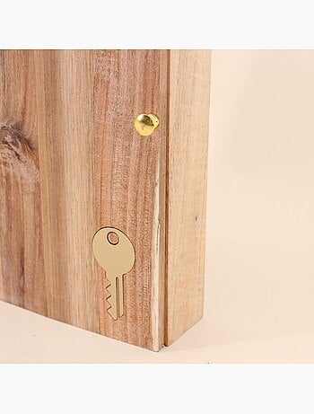 Boite à clés en bois avec porte 28x20cm