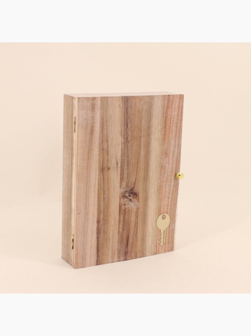 Boite à clés en bois avec porte 28x20cm Beige - Kiabi