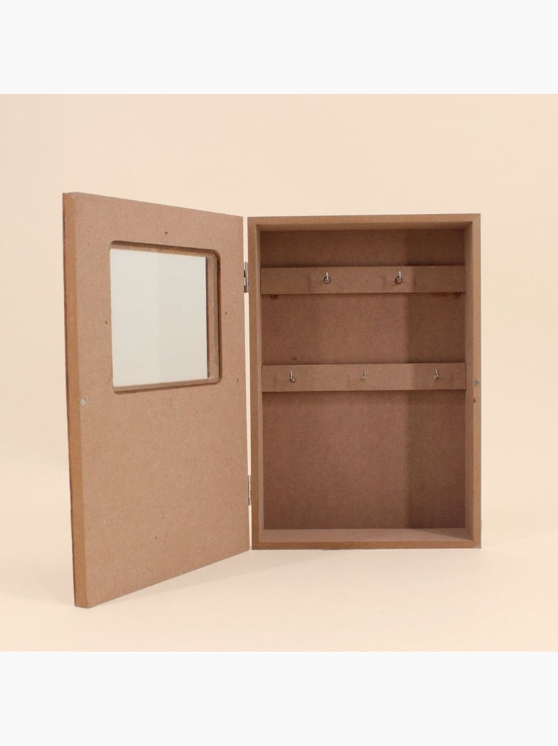 Boite à clés en bois avec porte Beige - Kiabi