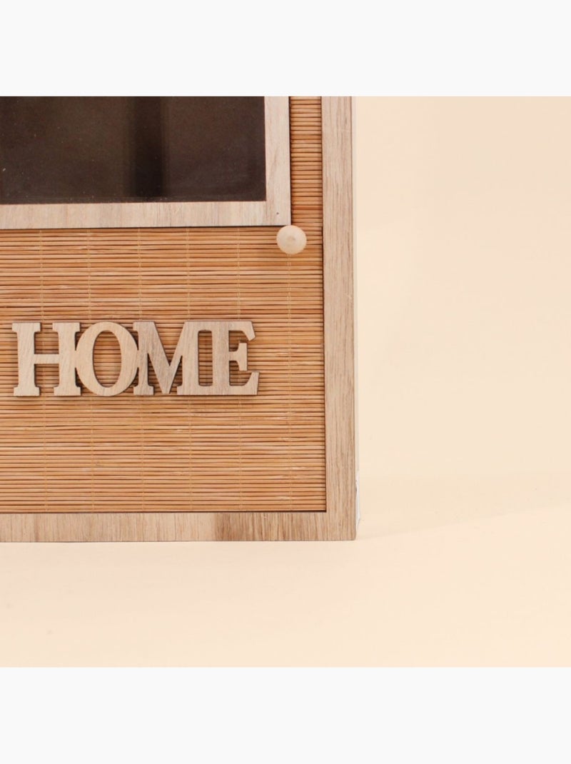 Boite à clés en bois avec porte Beige - Kiabi