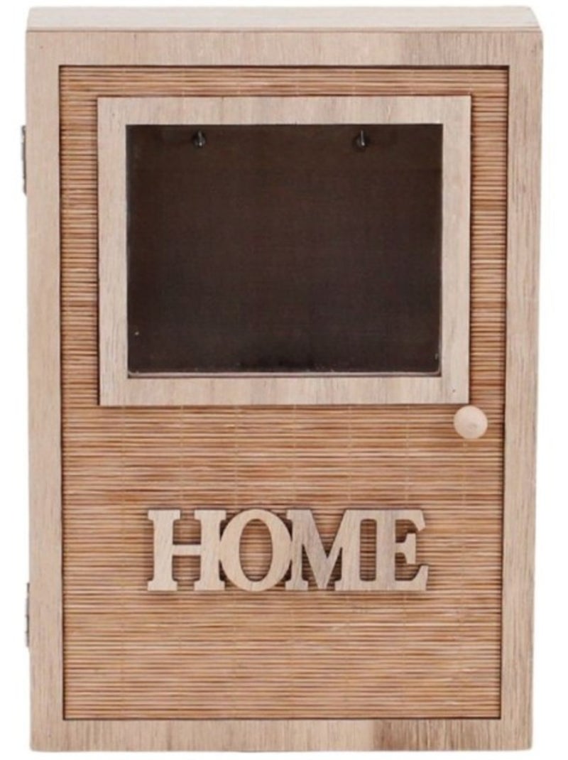 Boite à clés en bois avec porte Beige - Kiabi